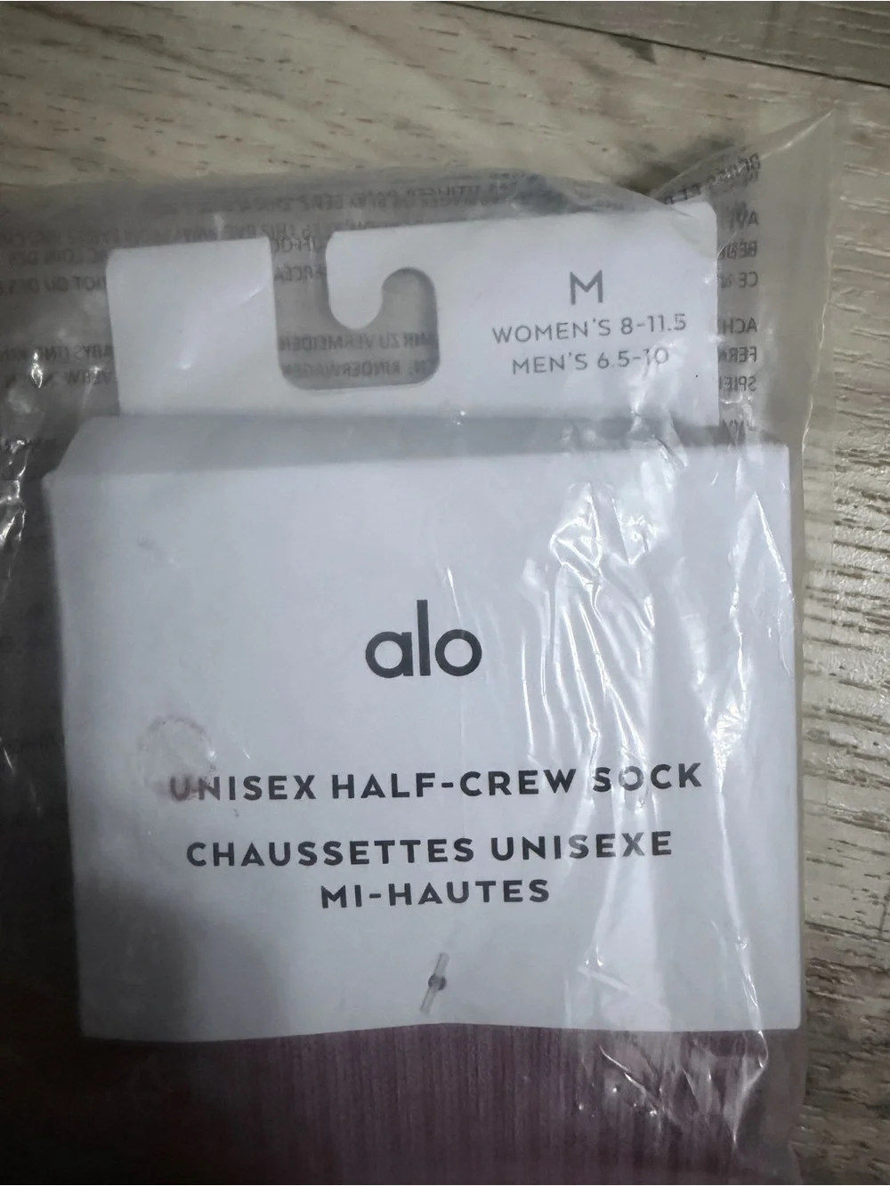 ALO Yoga Half-Crew Sock in Smoky Quartz and White